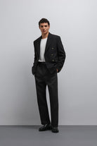 Antioch-Antioch Siyah Kruvaze Erkek Blazer Ceket-Blazer Ceket-2-Milagron.com