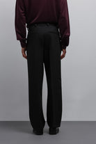 Antioch-Antioch Siyah Relax Fit Baggy Pilili Erkek Pantolon-Kumaş Pantolon-4-Milagron.com