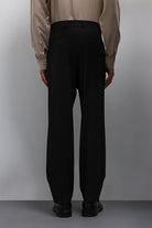 Antioch-Antioch Siyah Relax Fit Pilili Erkek Pantolon-Kumaş Pantolon-6-Milagron.com