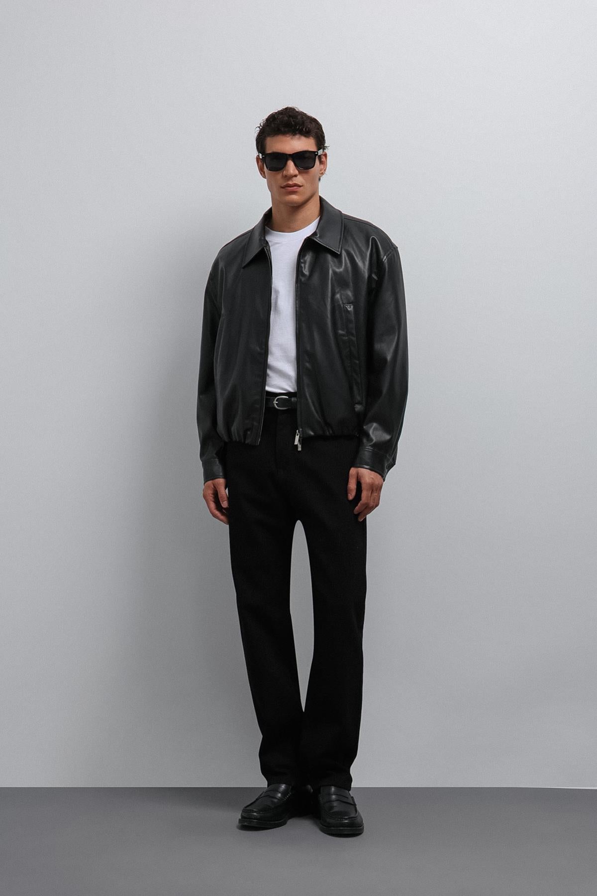 Antioch-Antioch Siyah Suni Deri Bomber Erkek Mont-Mont-4-Milagron.com