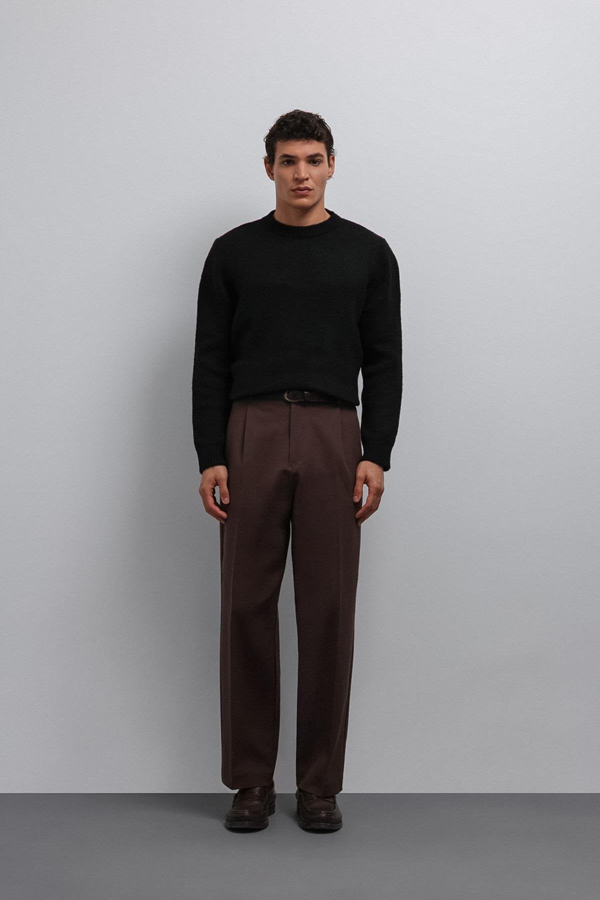 Antioch-Antioch Siyah Yumuşak Dokulu Erkek Kazak-Kazak-3-Milagron.com