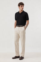 Antioch Siyah Zigzag Desenli Polo Yaka Triko Erkek T-Shirt