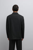 Antioch-Antioch Siyah çizgili Kruvaze Erkek Blazer Ceket-Blazer Ceket-7-Milagron.com