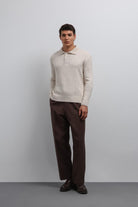 Antioch-Antioch Taş Düğmeli Yaka Erkek Kazak-Kazak-3-Milagron.com