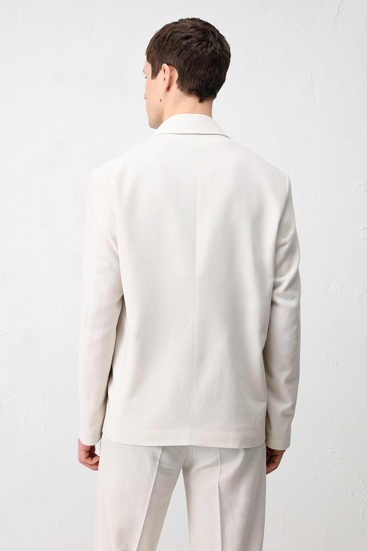 Antioch Taş Relax Fit Keten Karışımlı Erkek Blazer Ceket