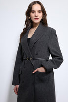 Antioch-Antrasit Balıksırtı Desenli Kemerli Kaban-Kaban-7-Milagron.com