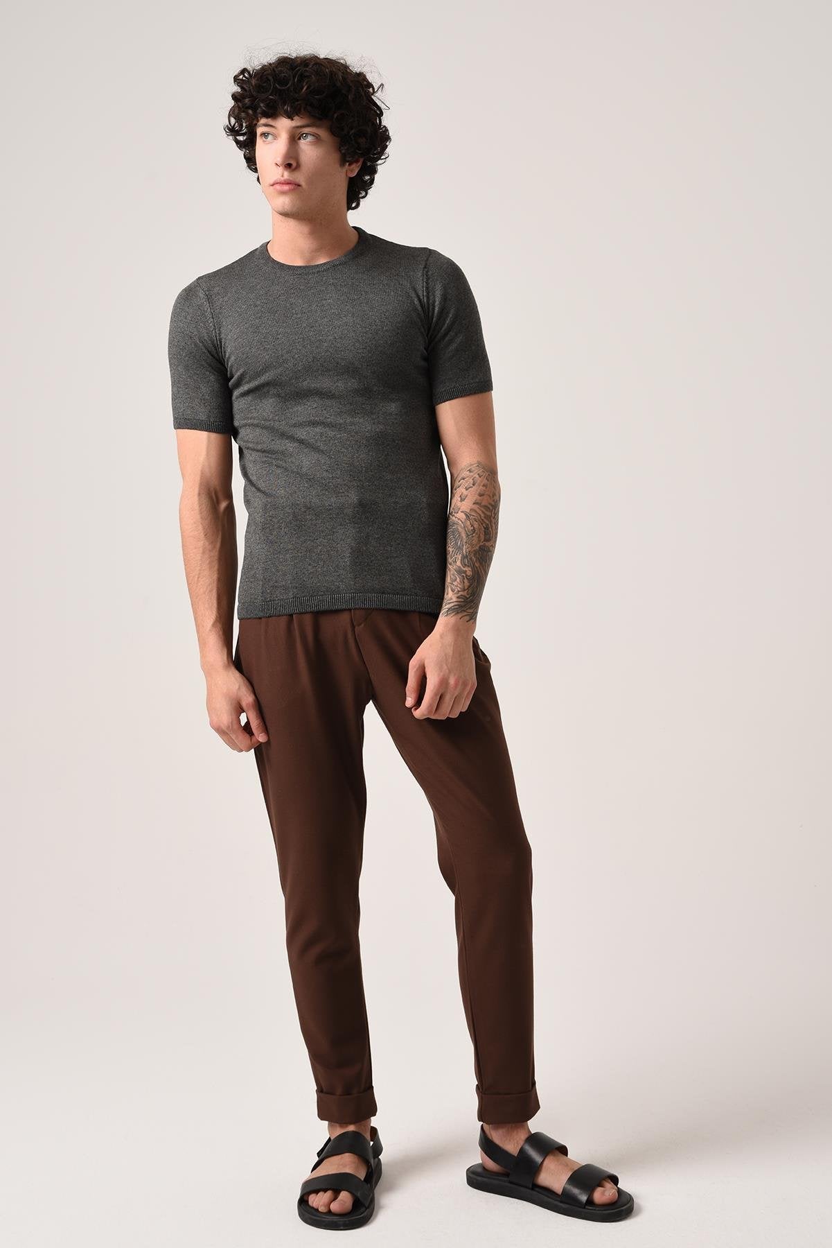 Antioch-Antrasit Bisiklet Yaka Triko T Shirt-T-Shirts-3-Milagron.com