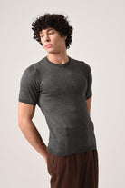 Antioch-Antrasit Bisiklet Yaka Triko T Shirt-T-Shirts-4-Milagron.com