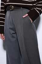 Antioch-Antioch Antrasit Geniş Paça Kadın Pantolon-Kumaş Pantolon-4-Milagron.com