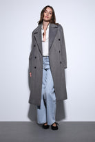 Antioch-Antioch Antrasit Kruvaze Kadın Kaban-Kaban-2-Milagron.com