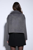 Antioch-Antioch Antrasit Kruvaze Kadın Kısa Kaban-Kaban-4-Milagron.com