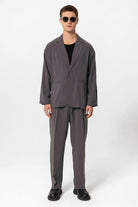 Antioch-Antrasit Oversize Astarsız Erkek Blazer Ceket-Blazer Ceket-3-Milagron.com
