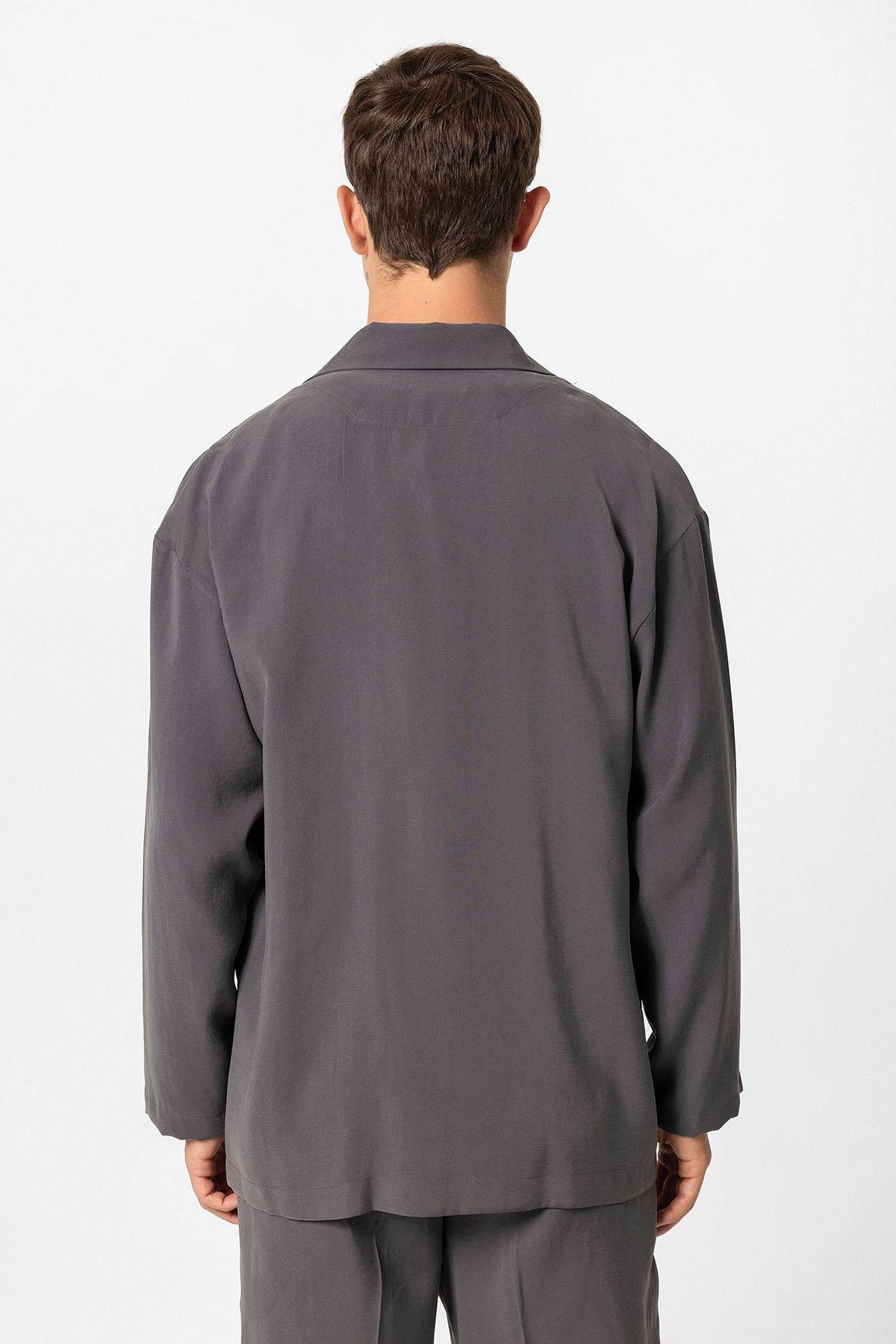 Antioch-Antrasit Oversize Astarsız Erkek Blazer Ceket-Blazer Ceket-7-Milagron.com