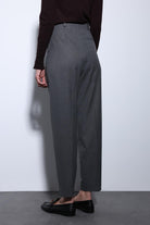 Antioch-Antrasit Pensli Kadın Pantolon-Kumaş Pantolon-5-Milagron.com