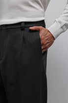 Antioch Antrasit Relax Fit Baggy Pilili Erkek Pantolon