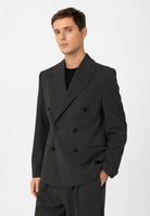 Antioch-Antrasit Relax Fit Kruvaze Erkek Blazer Ceket-Blazer Ceket-2-Milagron.com