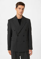 Antioch-Antrasit Relax Fit Kruvaze Erkek Blazer Ceket-Blazer Ceket-3-Milagron.com