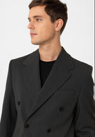 Antioch-Antrasit Relax Fit Kruvaze Erkek Blazer Ceket-Blazer Ceket-5-Milagron.com