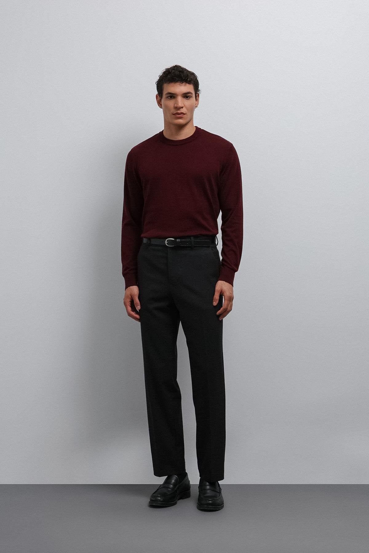 Antioch-Antrasit Tapered Fit Erkek Pantolon-Kumaş Pantolon-3-Milagron.com