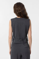 Antioch-Antrasit Yırtmaçlı Kadın Yelek-Yelek-4-Milagron.com