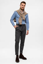 Antioch-Antrasit Yüksek Bel Toka Detaylı Erkek Pantolon-Pantolon-1-Milagron.com