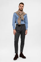 Antioch-Antrasit Yüksek Bel Toka Detaylı Erkek Pantolon-Pantolon-2-Milagron.com