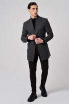 Antioch-Antrasit Yün Karışımlı Erkek Kaşe Kaban-Kaban-1-Milagron.com