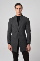 Antioch-Antrasit Yün Karışımlı Erkek Kaşe Kaban-Kaban-2-Milagron.com