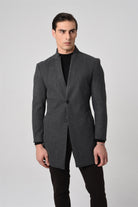 Antioch-Antrasit Yün Karışımlı Erkek Kaşe Kaban-Kaban-4-Milagron.com