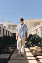 Antioch-Bebe Mavi 100% Keten Relaxed Erkek Gömlek-Gömlek-2-Milagron.com