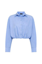 Antioch-Bebe Mavi Crop Poplin Kadın Gömlek-Gömlek-5-Milagron.com