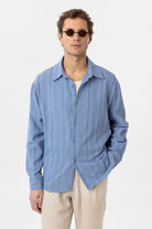 Antioch-Bebe Mavi Dokulu Jakarlı Pamuklu Erkek Gömlek-Gömlek-6-Milagron.com