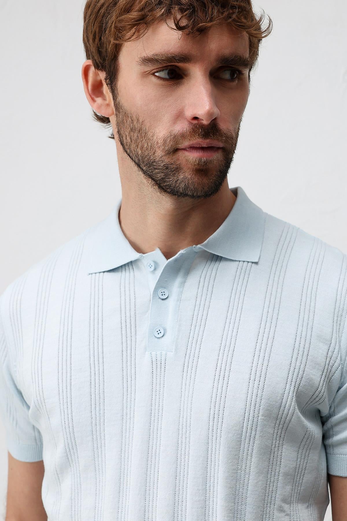 Antioch Bebe Mavi Dokulu Triko Erkek Polo T-Shirt