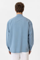 Antioch-Bebe Mavi Keten Karışımlı Relaxed Erkek Gömlek-Gömlek-9-Milagron.com