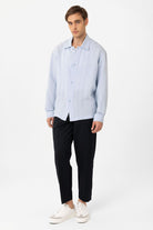 Antioch-Bebe Mavi Oversize Dokulu Erkek Gömlek-Gömlek-4-Milagron.com