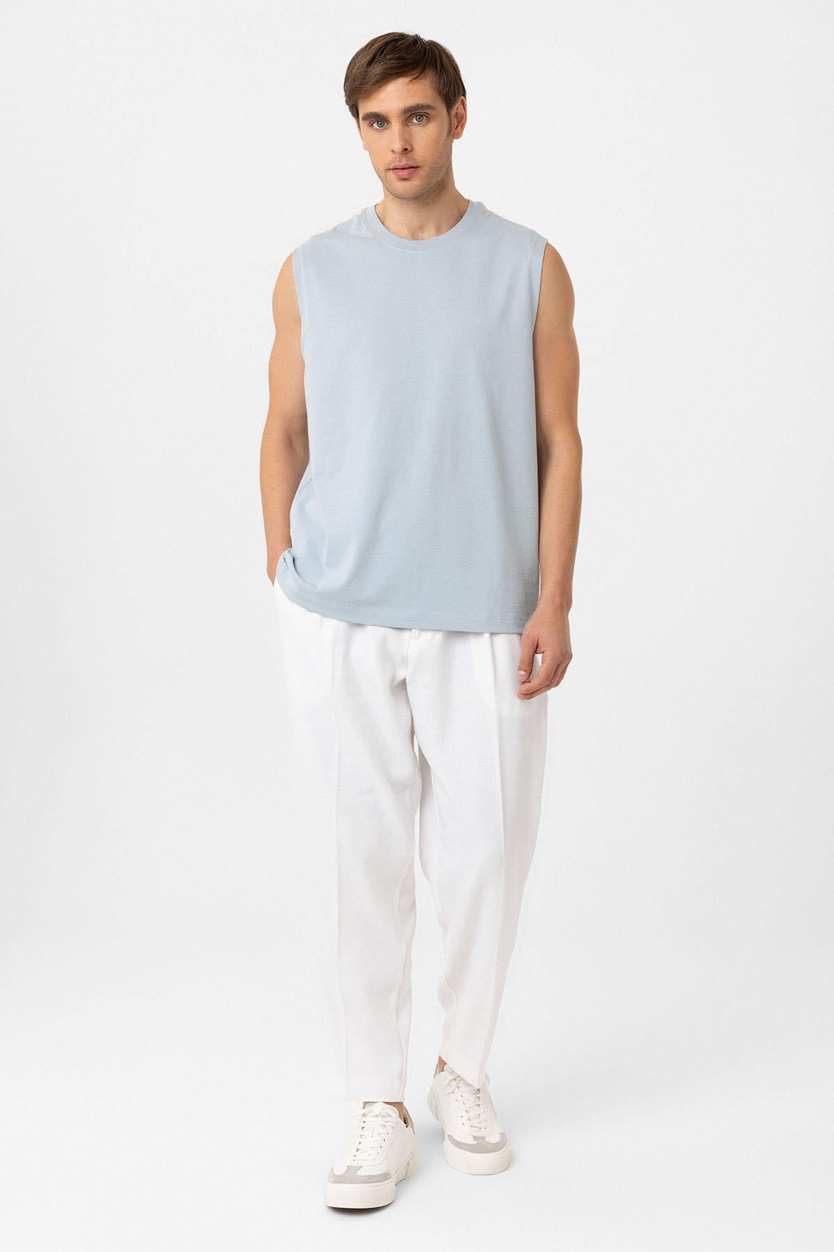 Antioch Bebe Mavi Relaxed Fit Erkek Kolsuz T-Shirt