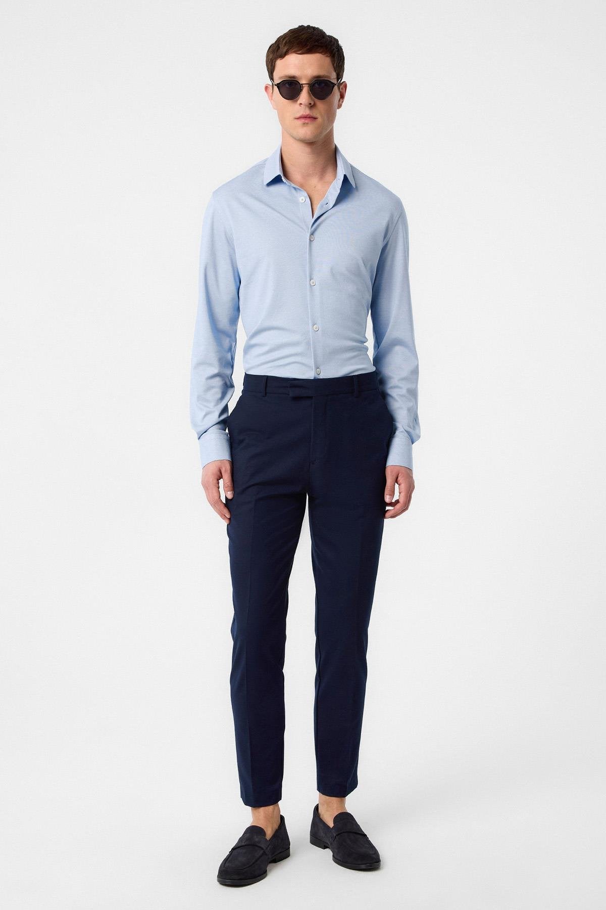 Antioch-Antioch Bebe Mavi Slim Fit Erkek Gömlek-Gömlek-1-Milagron.com