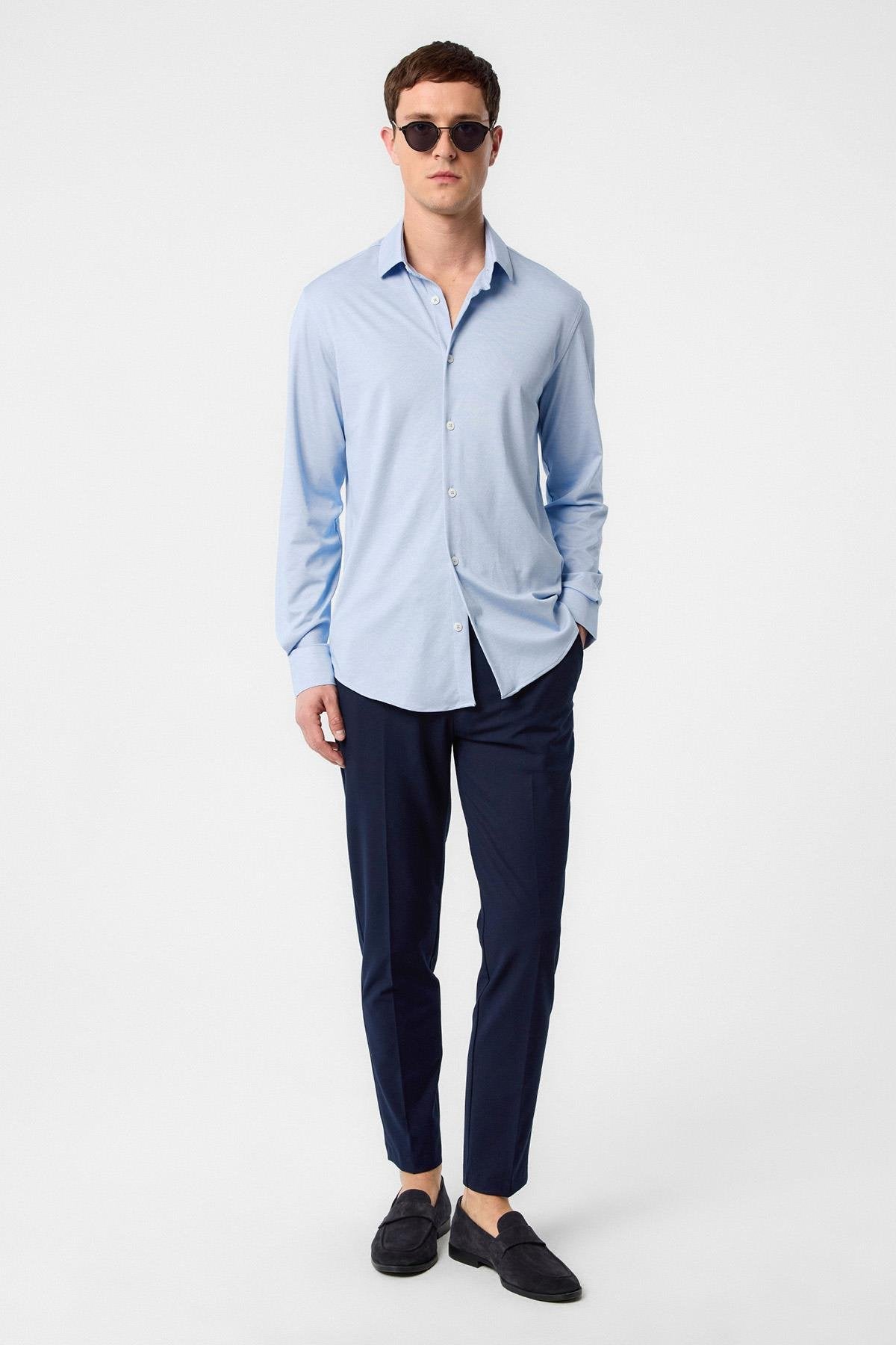 Antioch-Antioch Bebe Mavi Slim Fit Erkek Gömlek-Gömlek-2-Milagron.com