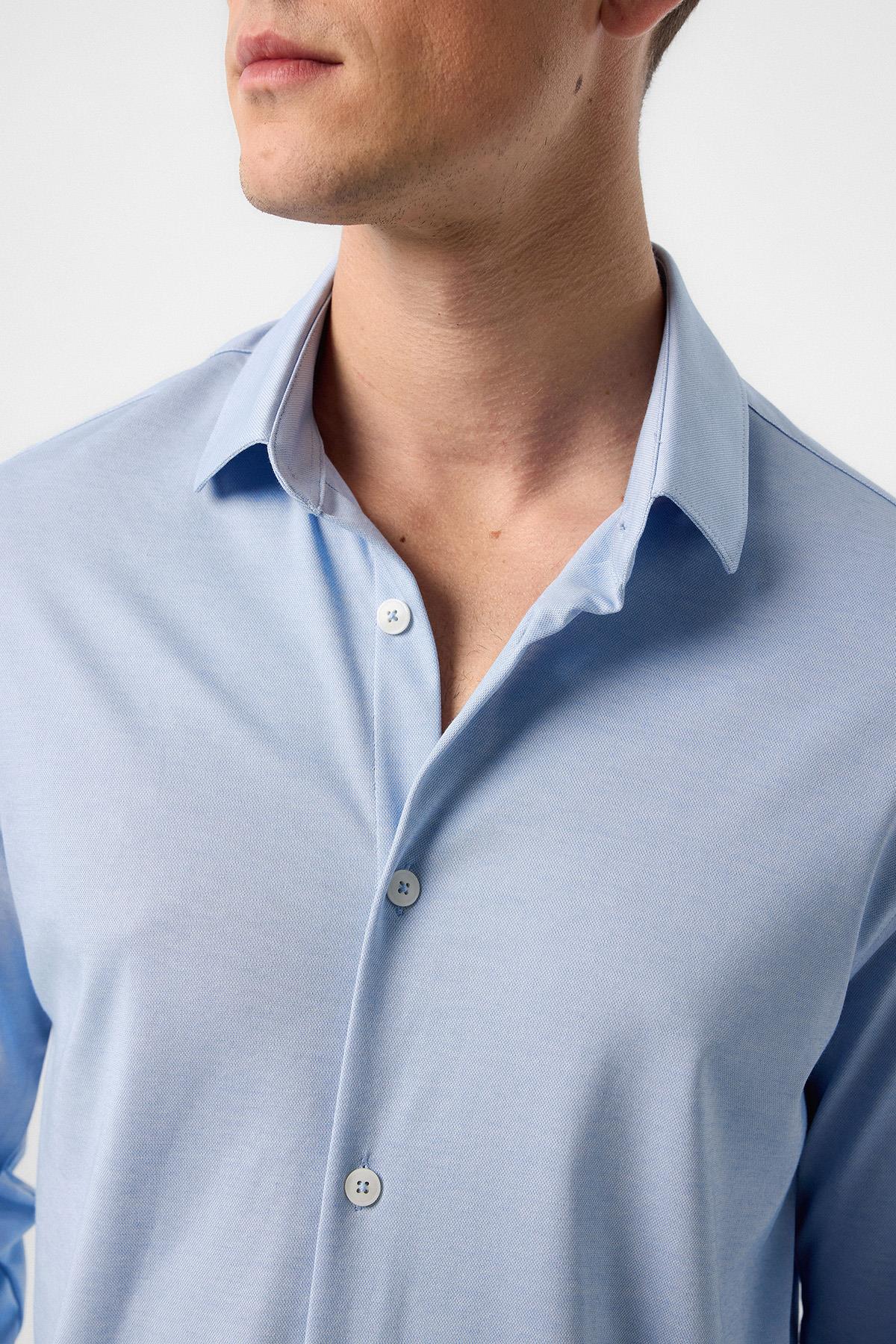 Antioch-Antioch Bebe Mavi Slim Fit Erkek Gömlek-Gömlek-3-Milagron.com