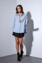 Antioch-Antioch Bebe Mavi Tensel Kadın Gömlek-Gömlek-4-Milagron.com