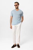 Antioch-Bebe Mavi V Yaka Basic Erkek T Shirt-T-Shirts-3-Milagron.com