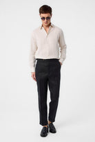 Antioch-Antioch Bej 100% Keten Comfort Fit Erkek Gömlek-Gömlek-1-Milagron.com