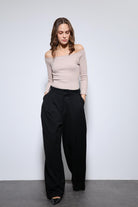 Antioch-Bej Açık Omuz Detaylı Top-Top-1-Milagron.com