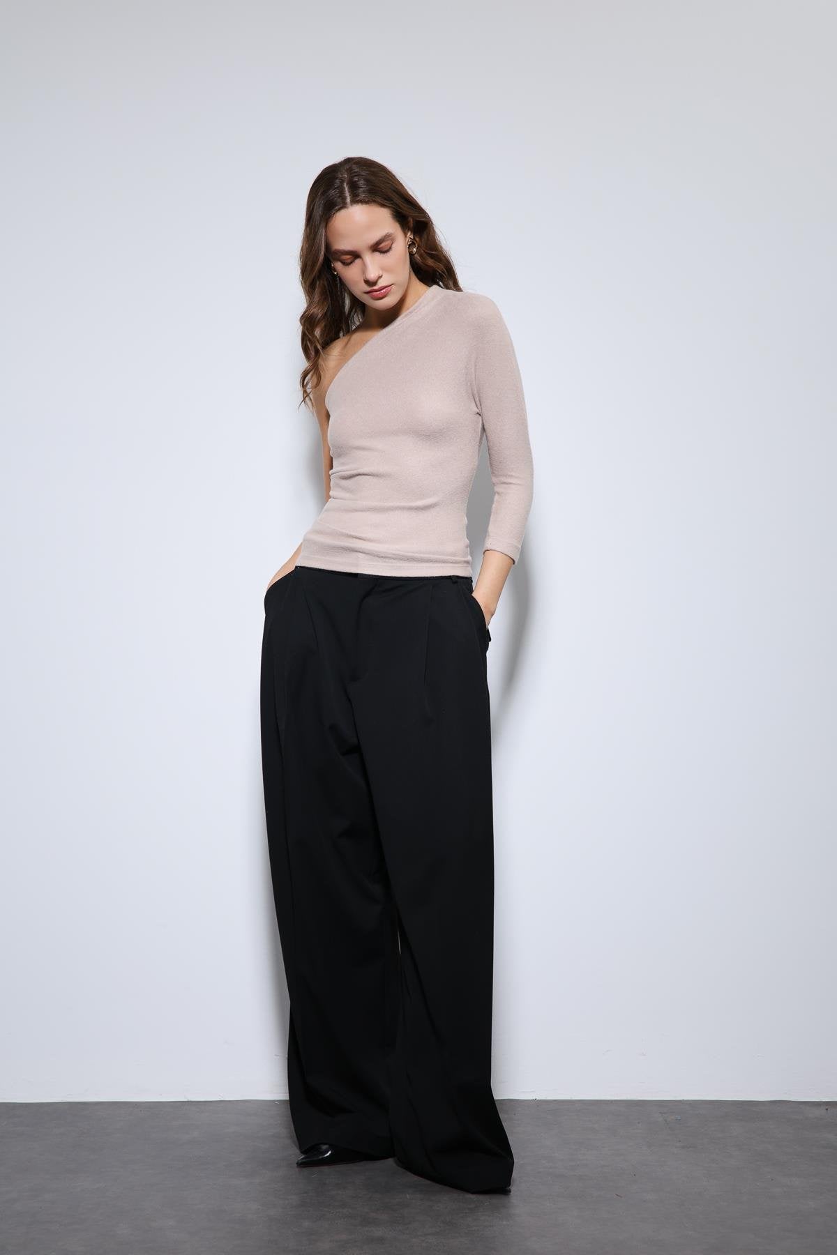 Antioch-Bej Asimetrik Yaka Top-Top-1-Milagron.com