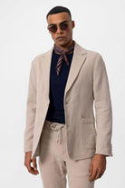 Antioch-Bej Astarsız Torba Cepli Erkek Blazer Ceket-Blazer Ceket-3-Milagron.com