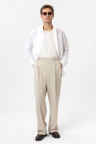 Antioch-Bej Baggy Yüksek Bel Erkek Kumaş Pantolon-Kumaş Pantolon-2-Milagron.com