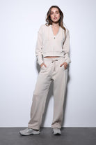 Antioch-Antioch Bej Basic Düz Paça Kadın Eşofman Altı-Eşofman-4-Milagron.com