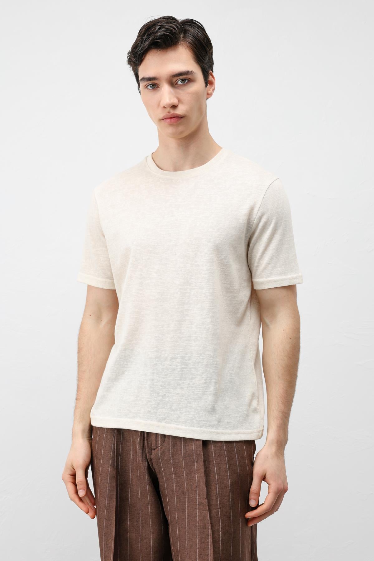 Antioch Bej Basic Erkek T-Shirt