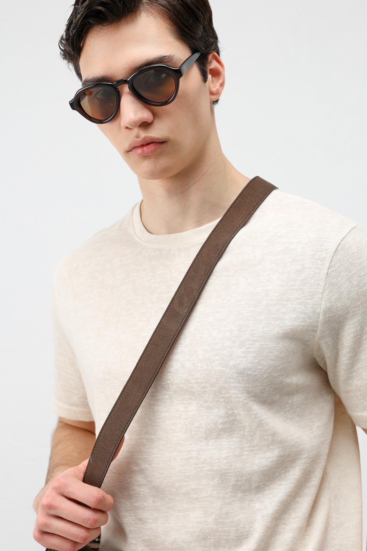 Antioch Bej Basic Erkek T-Shirt