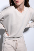 Antioch-Antioch Bej Basic Kadın Sweatshirt-Sweatshirt-4-Milagron.com